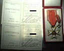 Order Odrodzenia Polski Polonia Restituta Krzyż Kawalerski + 2 legitymacje