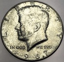 USA 1/2 dolara Half Dollar 1967 Kennedy JFK Liberty SREBRO