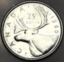 Kanada 25 centów 1960 Renifer tundrowy Karibu SREBRO