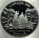 Kanada 1 dolar 1989 Rzeka Mackenzie SREBRO
