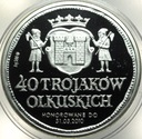 dukat lokalny 40 trojaków olkuskich Olkusz 2010 Zygmunt III Waza SREBRO