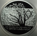 20 zł złotych 2008 Getto 65 rocznica Powstania w Getcie Warszawskim SREBRO