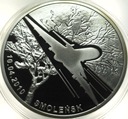 20 zł złotych 2011 SMOLEŃSK 10.04.2010 samolot SREBRO