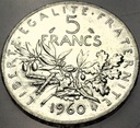 Francja 5 franków francs 1960 SREBRO