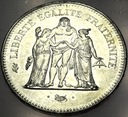 Francja 50 franków francs 1974 Herkules SREBRO