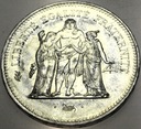 Francja 50 franków francs 1977 Herkules SREBRO