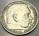 Niemcy 5 marek Reichsmark 1936 A Hindenburg SREBRO