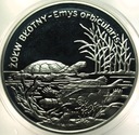 20 zł złotych 2002 Żółw Błotny Zwierzęta Świata SREBRO