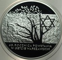 20 zł złotych 2008 Getto 65 rocznica Powstania w Getcie Warszawskim SREBRO