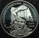300000 zł złotych 1994 Powstanie Warszawskie 50 rocznica SREBRO