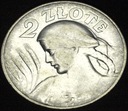 2 zł złote 1925 Kobieta i kłosy żniwiarka KROPKA