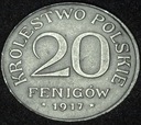 Królestwo Polskie 20 Fenigów 1917