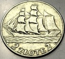 2 zł złote 1936 Żaglowiec Żaglówka Statek SREBRO