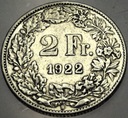 Szwajcaria 2 Franki 1922 SREBRO