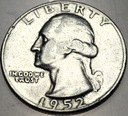 USA 25 centów quarter dollar 1952 Washington SREBRO