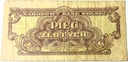 1944 5 zł Pięć Złotych seria HO Obowiązkowe