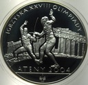 10 zł złotych 2004 Ateny Igrzyska Olimpiady szermierka SREBRO