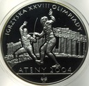 10 zł złotych 2004 Ateny Igrzyska Olimpiady szermierka SREBRO