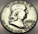 USA 1/2 dolara Half Dollar 1963 Franklin SREBRO
