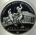 10 zł złotych 2004 Ateny Igrzyska Olimpiady szermierka SREBRO