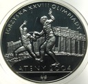 10 zł złotych 2004 Ateny Igrzyska Olimpiady szermierka SREBRO