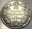 Kanada 25 centów 1930 Jerzy V George SREBRO
