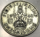 Anglia UK 1 szyling shilling 1940 Jerzy VI George SREBRO