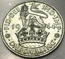 Anglia UK 1 szyling shilling 1944 Jerzy VI George SREBRO