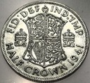 Anglia UK pół korony half crown 1941 Jerzy VI George SREBRO