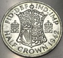 Anglia UK pół korony half crown 1942 Jerzy VI George SREBRO