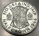 Anglia UK pół korony half crown 1944 Jerzy VI George SREBRO