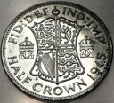 Anglia UK pół korony half crown 1945 Jerzy VI George SREBRO