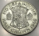 Anglia UK pół korony half crown 1946 Jerzy VI George SREBRO