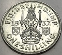 Anglia UK 1 szyling shilling 1937 Jerzy VI George SREBRO