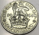 Anglia UK 1 szyling shilling 1944 Jerzy VI George SREBRO