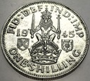 Anglia UK 1 szyling shilling 1945 Jerzy VI George SREBRO