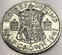 Anglia UK pół korony half crown 1941 Jerzy VI George SREBRO