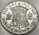 Anglia UK pół korony half crown 1943 Jerzy VI George SREBRO