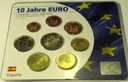 Hiszpania 2001-2012 8 monet euro centów 10 lat Euro blister zestaw