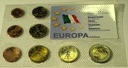 Włochy 2002-2004 8 monet euro centów blister zestaw
