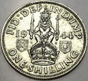 Anglia UK 1 szyling shilling 1944 Jerzy VI George SREBRO