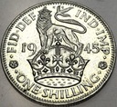 Anglia UK 1 szyling shilling 1945 Jerzy VI George SREBRO
