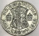 Anglia UK pół korony half crown 1942 Jerzy VI George SREBRO