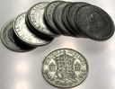 Anglia UK zestaw LOT 10 x pół korony half crown 1945 Jerzy VI George SREBRO