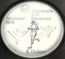 Kanada 5 Dolarów SREBRO 1975 Montreal Maraton SREBRO