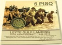 Filipiny 5 piso peso 2014 Lądowanie w Zatoce Leyte 1944 MacArthur blister