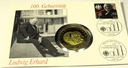Niemcy 1996 Ludwik Erhard medal znaczek pocztówka blister