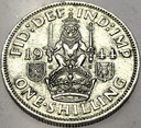 Anglia UK 1 szyling shilling 1944 Jerzy VI George SREBRO