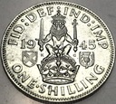 Anglia UK 1 szyling shilling 1945 Jerzy VI George SREBRO