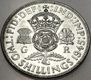Anglia UK 2 szylingi shillings 1945 Jerzy VI George SREBRO